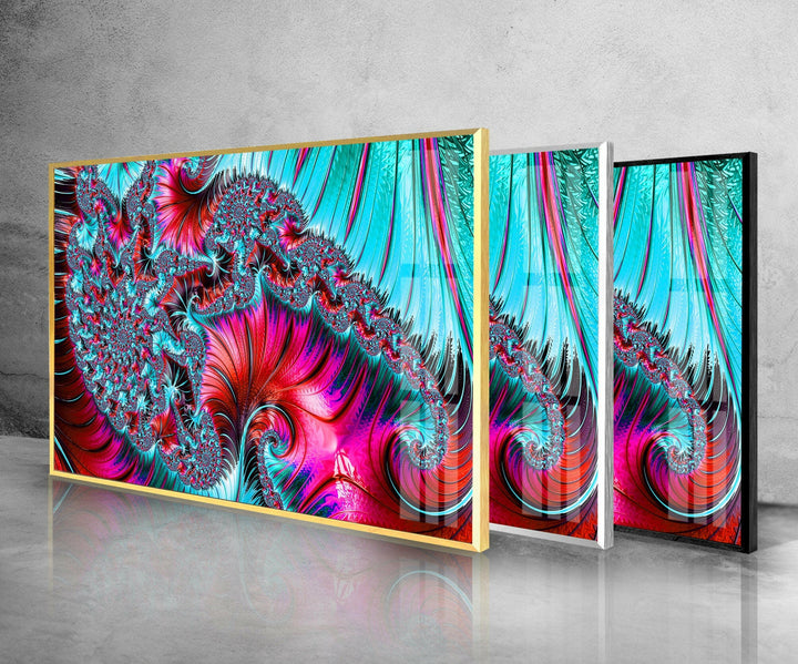 Lebendiges Fraktalmuster Glaswandkunst