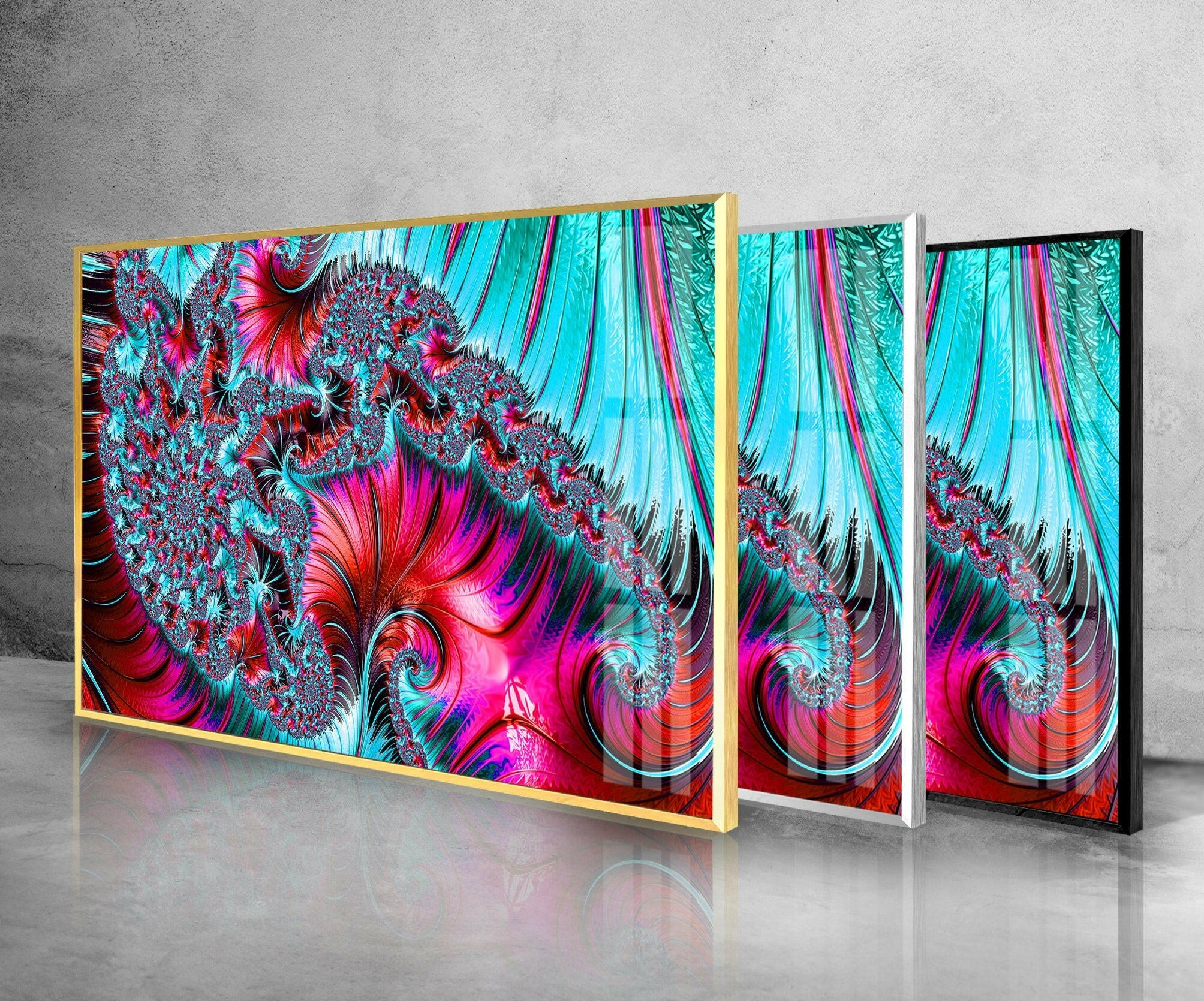 Vivid Colors Abstract Tempered Glass Wall Art