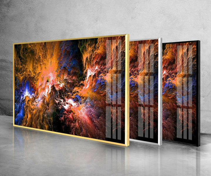 Colored Supernova Abstract Glass Wall Art glass photo prints, glass picture prints
