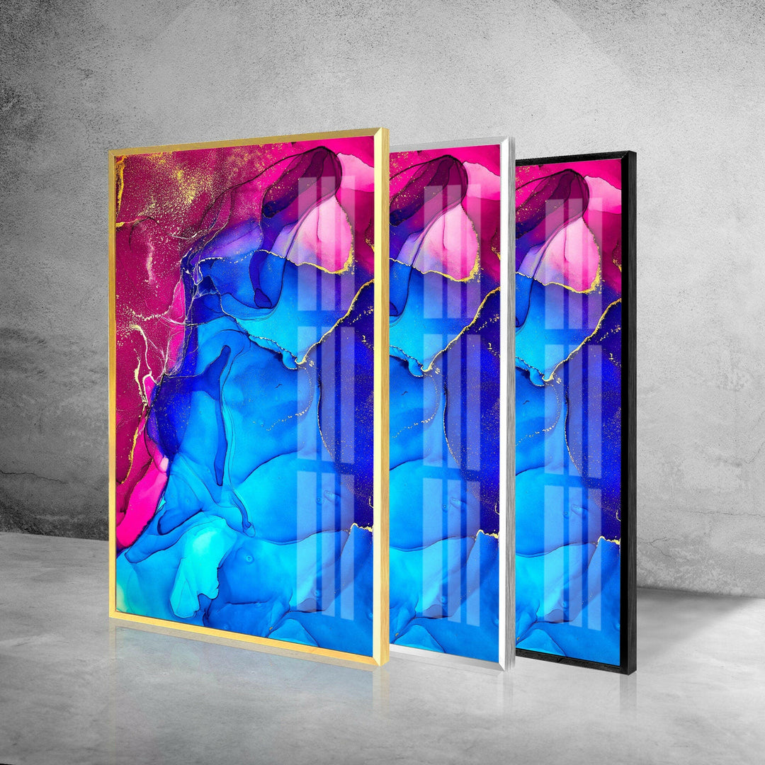 Blue and Pink Abstract Tempered Glass Wall Art - MyPhotoStation
