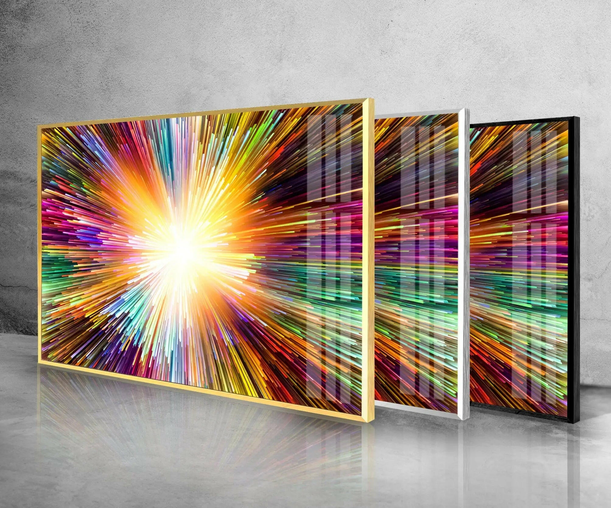 Colorful Modern Tempered Glass Wall Art
