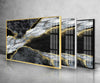 Black Gold Marble Wall Decor Tempered Glass Wall Art