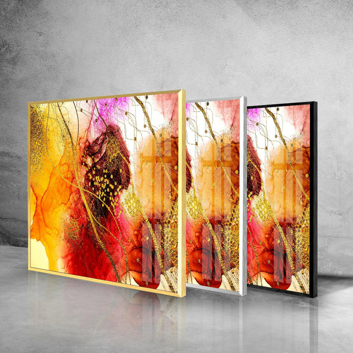 Wandkunst aus goldfarbenem Spritzglas
