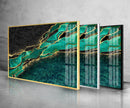 Abstract Digital Marbling Illustration Tempered Glass Wall Art