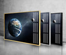Earth Space Tempered Glass Wall Art