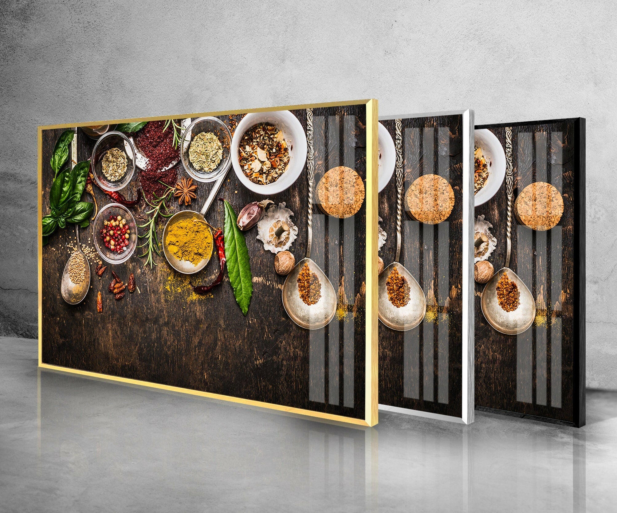 Spices Kitchen Tempered Glass Wall Art