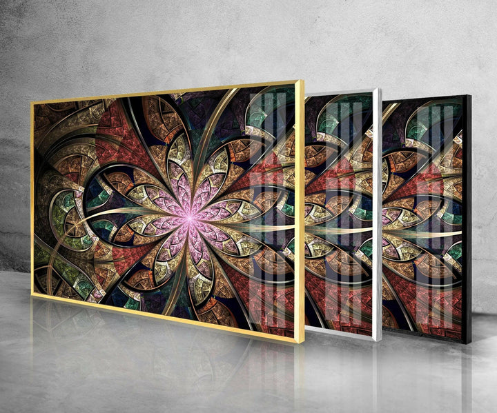 Dekorative Wandkunst aus braunem Fraktalglas