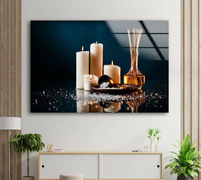 Candle Tempered Glass Wall Art