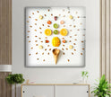 Colorful Fruits Tempered Glass Wall Art
