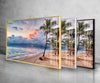 Tropical Beach Palm Tree Tempered Glass Wall Art