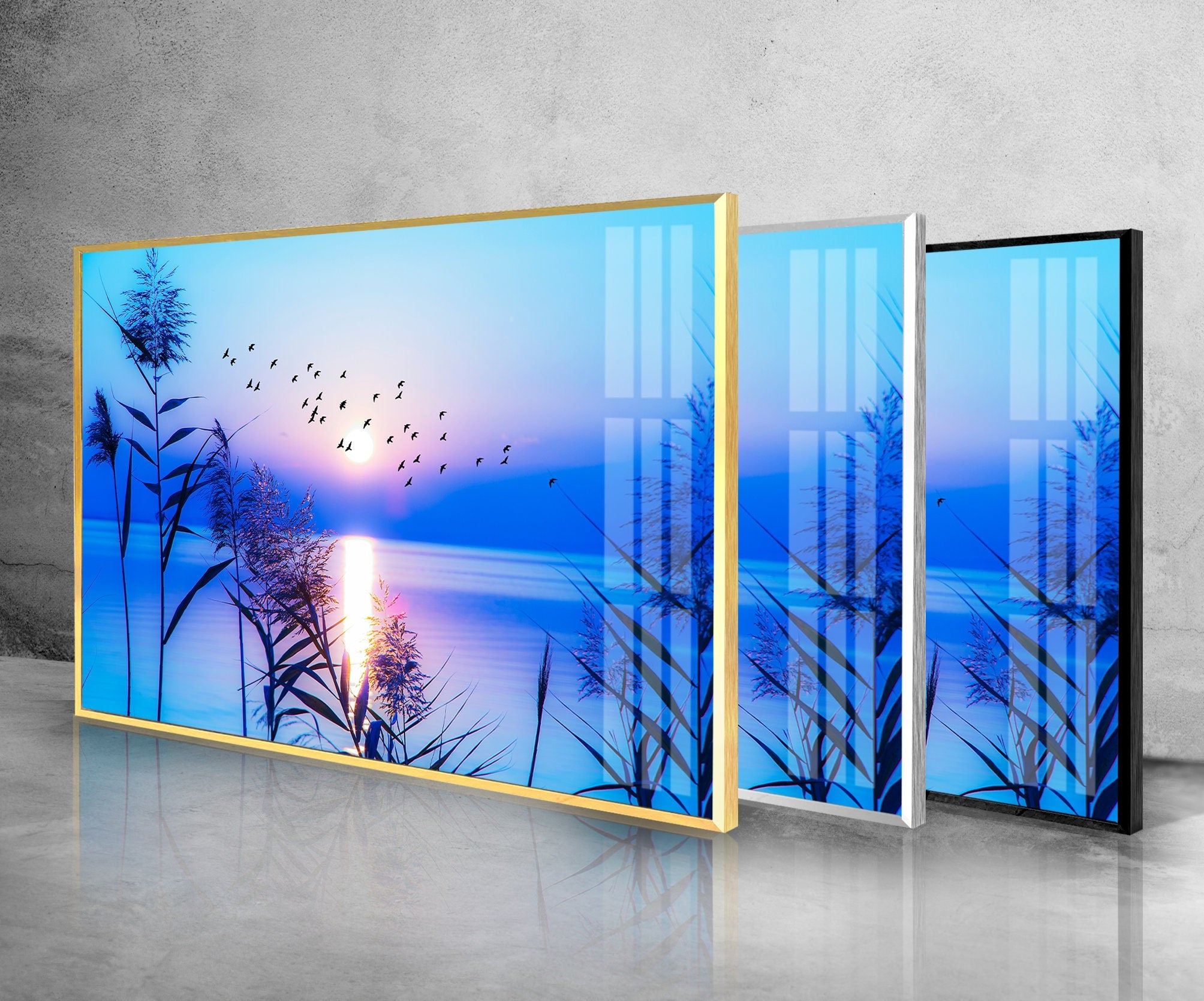 Lake View Tempered Glass Wall Art