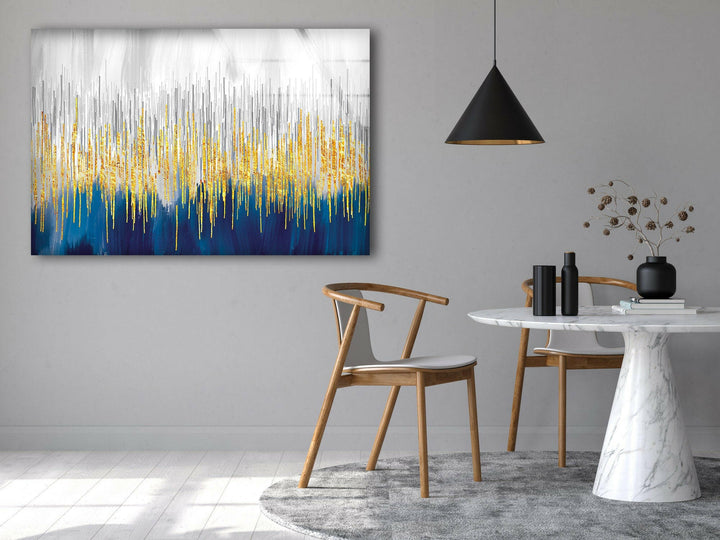 Abstract With Gold details Tempered Glass Wall Art - MyPhotoStation