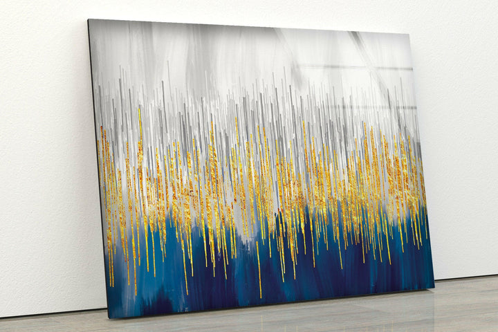 Golden Artistic Abstract Stained Glass Panels