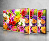 Colorful Floral Tempered Glass Wall Art