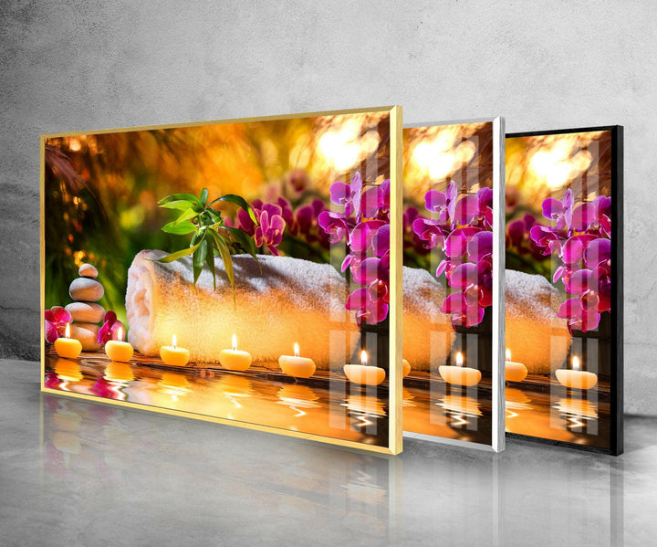 Zen Spa Stones Relax Glass Wall Art