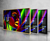 Vivid Neon Woman Tempered Glass Wall Art