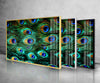 Peacock Feathers Tempered Glass Wall Art