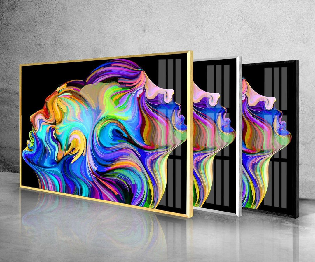 Farbenfrohe surreale Wandkunst aus menschlichem Glas