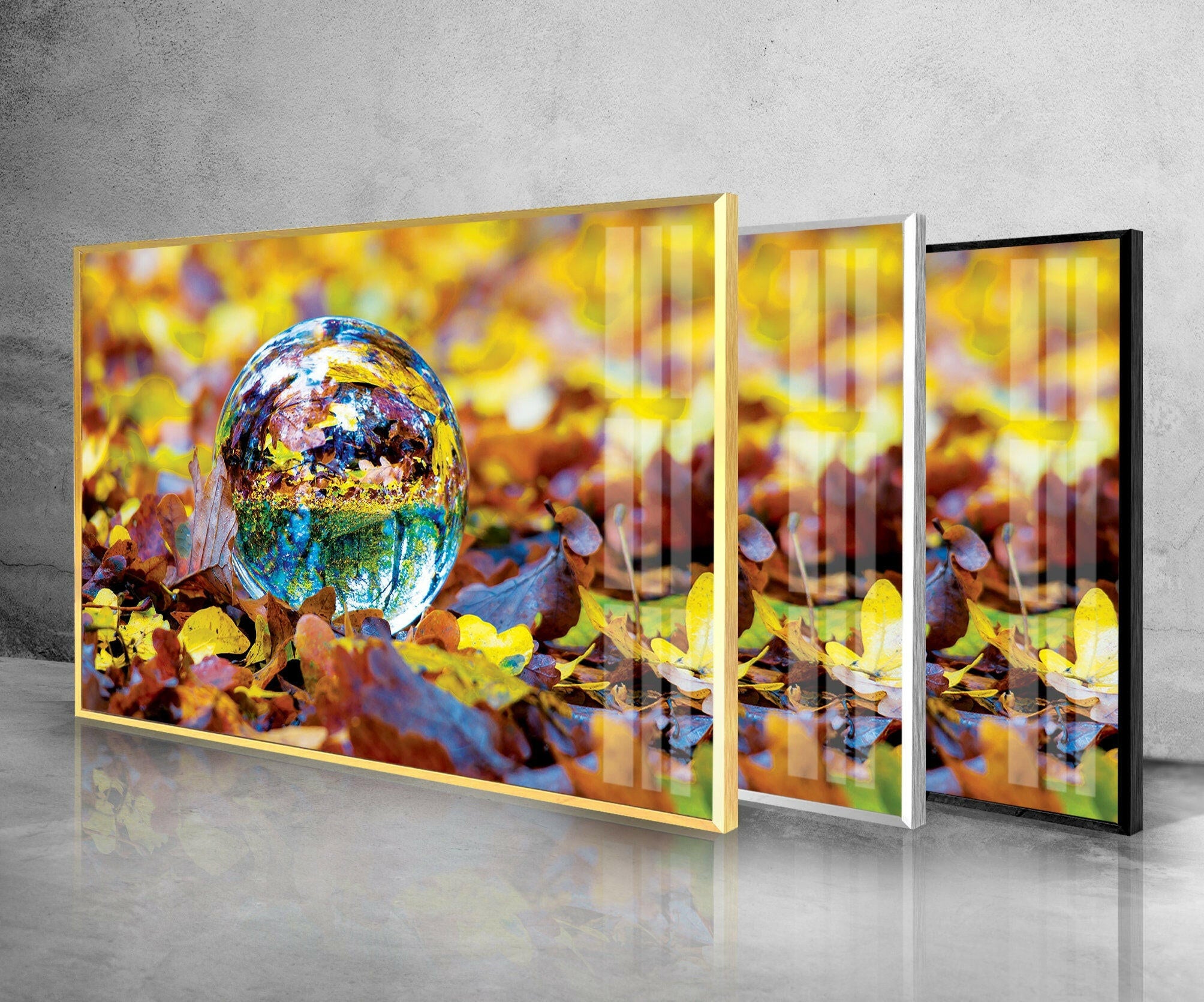 Sea and Sunset View Tempered Glass Wall Art