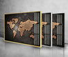 World Map Tempered Glass Wall Art