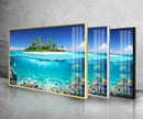 Tropical Island Landscape Tempered Glass Wall Art