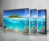 Tropical Island Landscape Tempered Glass Wall Art