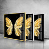 Golden Butterfly Tempered Glass Wall Art