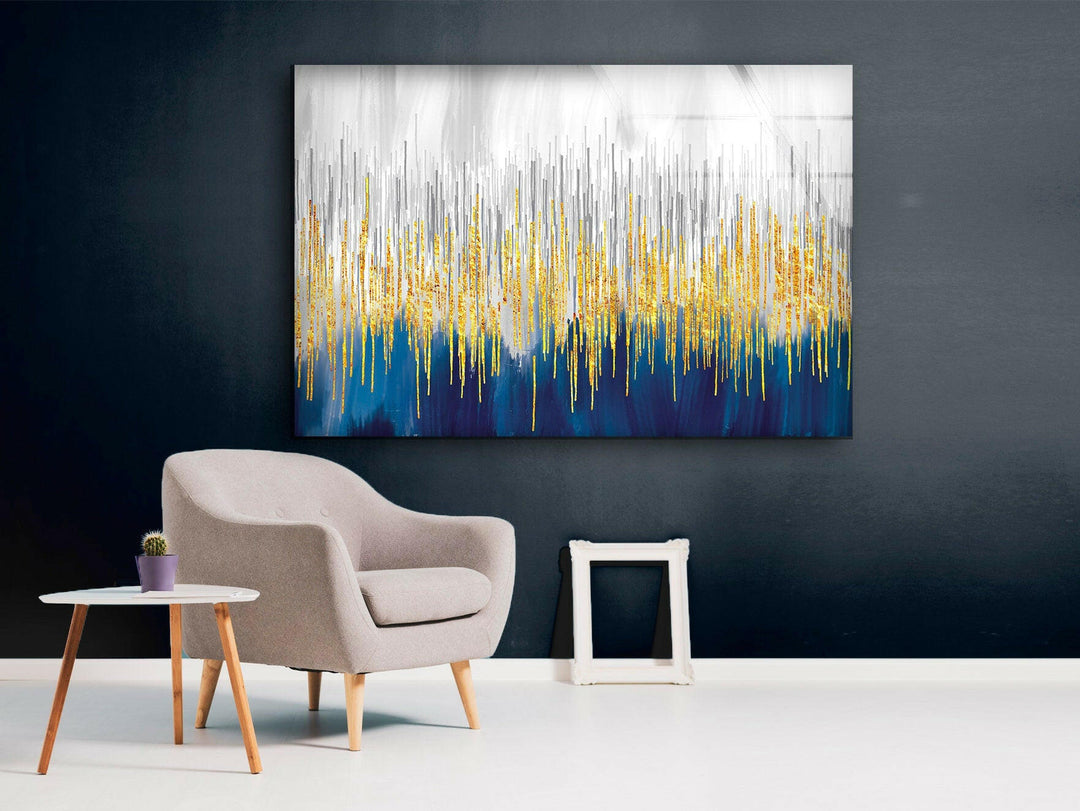 Abstract With Gold details Tempered Glass Wall Art - MyPhotoStation