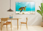 Sea Turtle Tempered Glass Wall Art