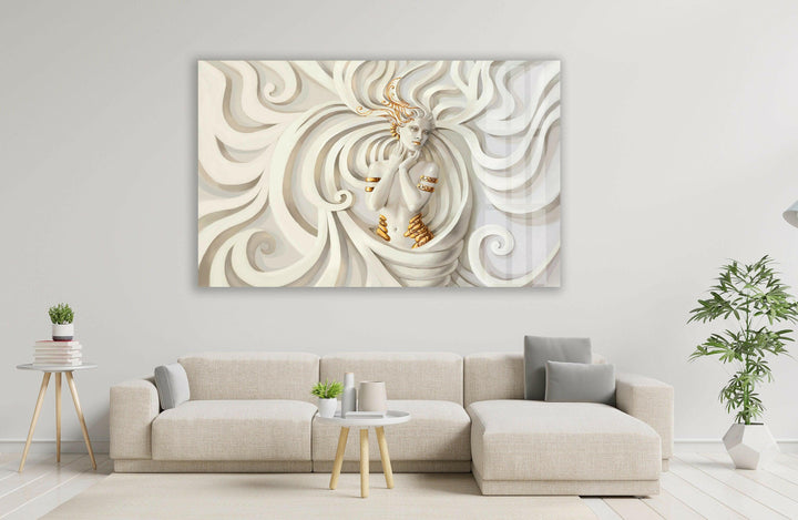 Gold Venus Portrait Cool Glass Art & Photo on Glass