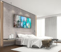 Set of Blue Abstract Tempered Glass Wall Art