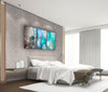 Set of Blue Abstract Tempered Glass Wall Art