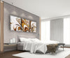 Gold Abstract Tempered Glass Wall Art