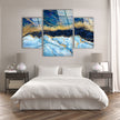 Blue and Gold Marble Tempered Glass Wall Art