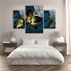 Set of Abstract Flower Tempered Glass Wall Art