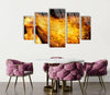 Set of 5 Golden Woman Tempered Glass Wall Art