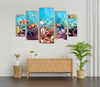 Set of 5 Aquarium Tempered Glass Wall Art