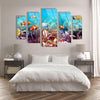 Set of 5 Aquarium Tempered Glass Wall Art