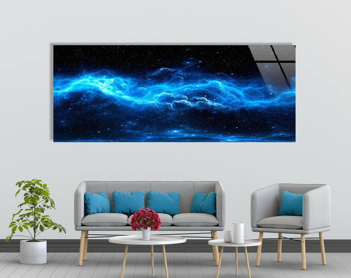 Nebula Star, Blue Galaxy Glass Wall Art, glass photo prints, glass picture prints