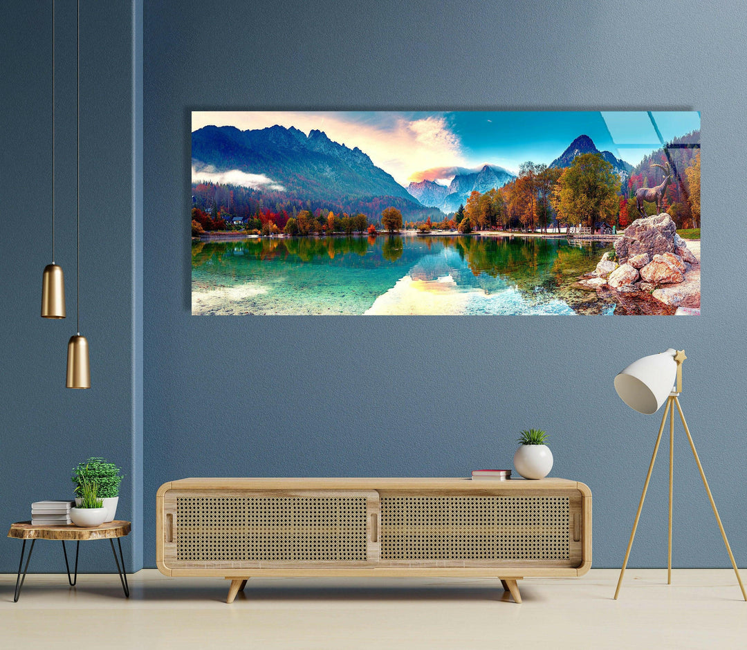Mountains & Lake Jasna Glass Wall Art, Glass Printing Wall Art, Print photos on glass