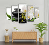 Orchid and Stones Tempered Glass Wall Art