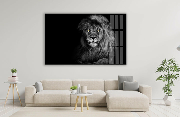 Black Wild Lion Glass Wall Art art glass wall art, glass wall art pictures
