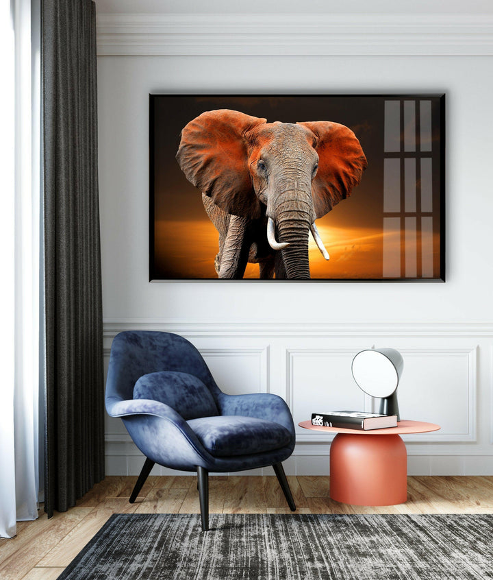 Wildlife Elephant Glass Wall Art glass image printing, glass prints from photos