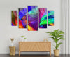 Neon Abstract Panoramic Tempered Glass Wall Art