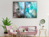 Set of Blue Abstract Tempered Glass Wall Art