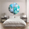 Two Piece Round Blue Abstract Tempered Glass Wall Art