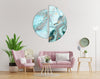 2 Piece Half Circle Abstract Silver Tempered Glass Wall Art