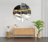 2 Piece Black and Gold Marble Tempered Glass Wall Art