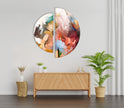 2 Piece Oil Painting Floral Abstract Tempered Glass Wall Art