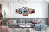 Colorful Stained Abstract Tempered Glass Wall Art